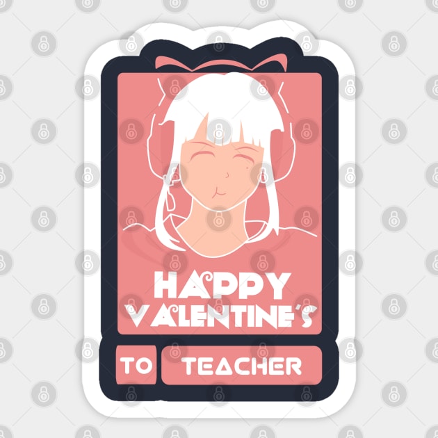 Girls in Happy Valentines Day to Teacher Sticker by AchioSHan